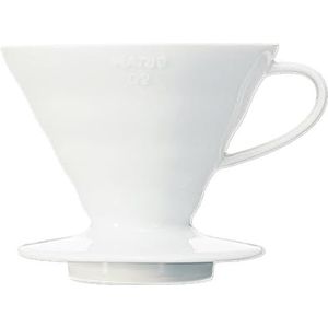 Hario VDC-01W V60 Koffiefilterhouder, porselein, 1/1-2 kopjes, wit