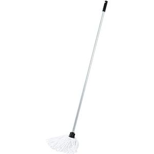 Addis Katoenen mop met 3-delige handgreep, wit/metallic grijs door Addis