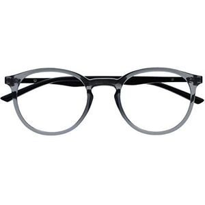 Opulize - M60-7 - Bril - Grijs Zwart - Ronde Monturen - -1,00