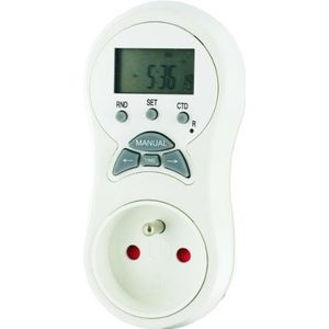 Smartwares 10.047.65 Stopcontact met digitale timer, 20 instelbare programma's, Frans stopcontact voor binnen