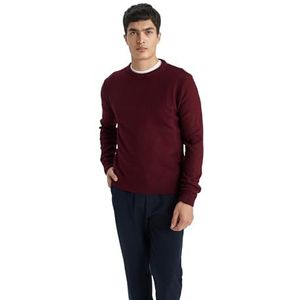 DeFacto Herentrui, stijlvolle coltrui, gebreide jassen en gebreide jassen voor heren, truien en vesten voor iedereen, bordeaux, XXL