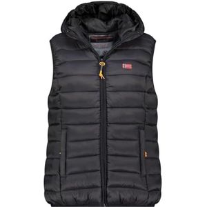 Geographical Norway Vatikolorama Lady Hood - Warm gewatteerd mouwloos damesvest - Herfst Winter Lente Zomer - Warme Jas - Donsjack met korte mouwen Jasje (zwart XXL), Zwart, XXL