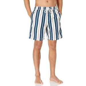Amazon Essentials Heren 9"" sneldrogende zwembroek, groenblauw verticale strepen, M