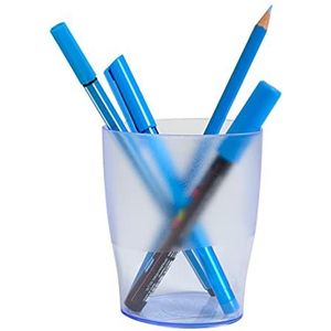 Exacompta - ref. 67610D - Doos met 10 Pennenhouders ECOPEN - Afmetingen: 6x8x9,5 cm - doorschijnende ijsblauwe kleur - Voor het opbergen van pennen, potloden en andere schrijfwaren