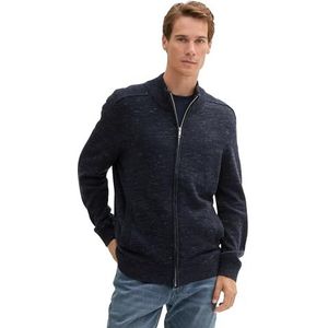 TOM TAILOR Gebreide herenjas, 36937 - Sky Captain Blue Spacedye, M
