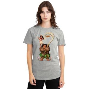 mandarin creative ltd Moana Maui Moana Gestapeld Dames T-shirt, Athletic Heather, Medium, Atletische Heather, M