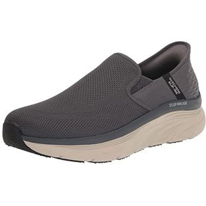 Skechers D'lux Walker Orford instapinstappers voor heren, Donkergrijs, 12 UK X-Wide