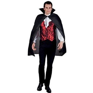 Boland 96922 - vampiercape met kraag, zwart, lengte 120 cm, sprei, kostuum, carnaval, themafeest, Halloween