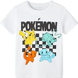 NAME IT Nkmjulin Pokemon Ss Top Noos Bfu T-shirt voor jongens, wit (bright white), 122/128 cm