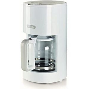 Ariete Breakfast 1395 Filterkoffiezetapparaat, Amerikaans koffiezetapparaat, voor maximaal 12 kopjes, waterniveau-indicator, verwarmde plaat, wasbaar filter en zeefhouder, druppelbescherming, wit