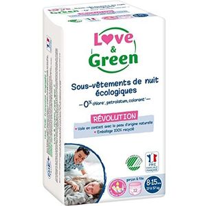 Love et Green Nachtkleding, kinderen, milieuvriendelijk, 8-15 jaar, 12 stuks