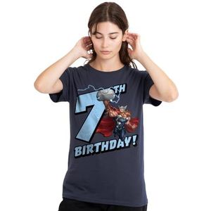 mandarin creative ltd Thor verjaardag 7 dames T-shirt, diep marineblauw, groot, Diepe marine, L