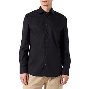 Seidensticker Men's Shaped Fit Shirt met lange mouwen, donkergrijs, 40, donkergrijs, 40