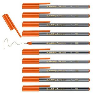 edding 55 - fineliner - oranje - 10 stiften - punt 0,3 mm - kleurstift om te schrijven, kleuren, accentueren, illustreren - voor kinderen en volwassenen, school, thuiswerkplek, kantoor