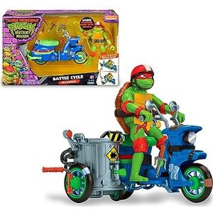 Turtles Mutant Mayhem - Motorfiets Sidecar en Raffaello-figuur, compatibel met alle basisfiguren, voor kinderen vanaf 4 jaar, Giochi Preziosi