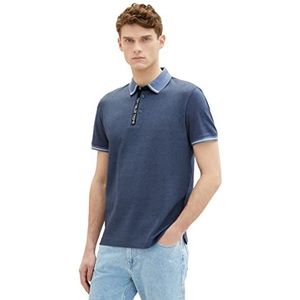 TOM TAILOR Poloshirt heren 1035621,31502 - Grijsh Mid Blue Navy Twotone,M