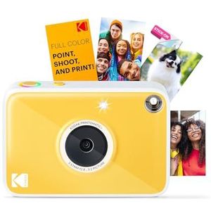 KODAK Printomatic+ Direct-Print Digitale Camera 10MP met RGB LED, print kleurenfoto’s op Zink 2x3” fotopapier – Geel