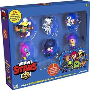 Brawl Stars - Pack 8 Figuurtjes 4,5 Cm - Brawlers Team A - Video Games Toy - Lansay