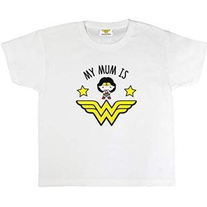 DC Comics Wonder Woman My Mum Is Wonder Woman T-shirt, Meisjes, Weiß, Officiële Koopwaar