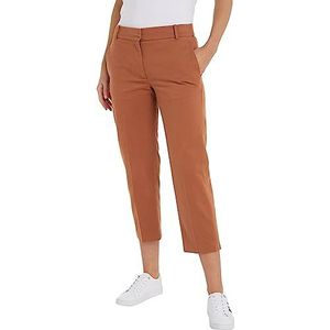 Tommy Hilfiger Essential Slim Straight Co Chino geweven broek voor dames, Natuurlijke Cognac, 66