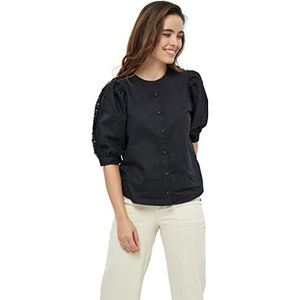 Desires Asmine shirt met 2/4 mouwen | zwarte dames tops | lente shirt dames | maat XXL