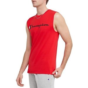 Champion Heren Graphic Jersey Muscle Shirt, Scharlaken, M