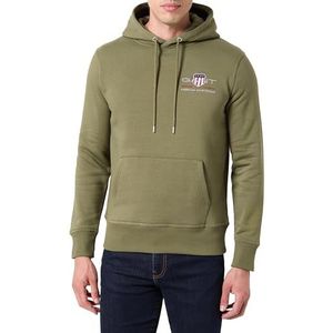 GANT Heren Reg Medium Archive Shield Hoodie Hoodie, groen (moss green), S