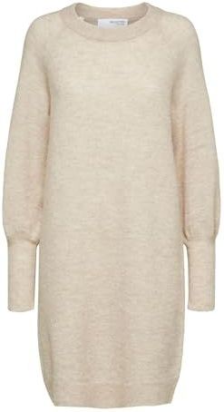 SELECTED Gebreide jurk 'Lulu'  beige gemêleerd