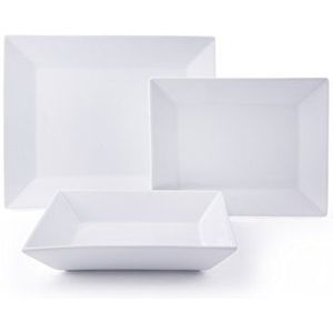 Excelsa Tokyo bordenservies 12-delig, 4 personen, porselein, wit, 19 x 20 x 16 cm, eenheid