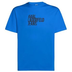 KARL LAGERFELD JEANS Klj Regular Sslv Logo Tee T-Shirt Heren, KLJ BLUE,L