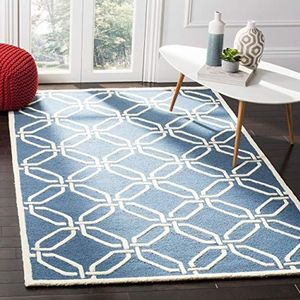 Safavieh gestructureerd tapijt, CAM311, handgetufte wol vierkant CAM311 160 x 230 cm marineblauw/ivoor