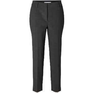 SELECTED FEMME SLFRITA-RIA MW Crop Pant DGM NOOS, Donkergrijs gemêleerd/detail: melange, 40