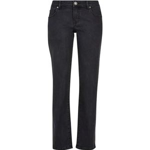 Urban Classics Damen Hose Ladies Low Waist Straight Denim Pants black washed 32