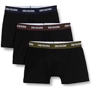 Only boxershorts voor heren, zwart/late tailleband, XL
