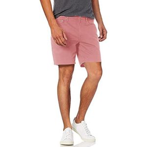 Amazon Essentials Men's Korte broek van stretchstof met 5 zakken en binnenbeenlengte van 18 cm, Roze, 36