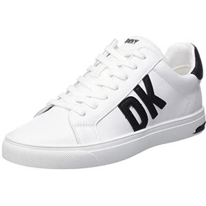 DKNY Dames Abeni Lace-up Leather Sneakers Sneakers, Brght Wt Bk, 37 EU