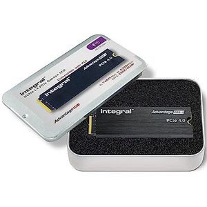 Integral Advantage PRO-1 4TB SSD NVME M.2 2280 PCIe Lightning-Fast Gen4x4 R-7400MB/s W-6700MB/s Solid State Drive Ingebouwde Heatsink Compatibel met PS5