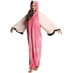 Boland - Kostuum Flamingo, een maat voor volwassenen, unisex, jumpsuit met capuchon, pak, vermomming, carnaval, themafeest