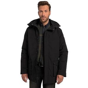 JP 1880, FLEXNAMIC®, functionele jas voor heren, grote maten, outdoor, dubbele functie, capuchon, tot 8 XL, zwart, XL grote maten