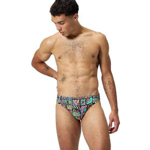 Speedo Heren Print Beachstar Slip 2"" Brief, Neon Violet, 28