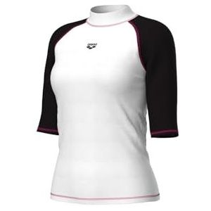 Arena Shirt met korte mouwen voor dames Graphic met UV-bescherming, wit-zwart, L
