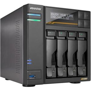 Asustor - Lockerstor 4 Gen3 - NAS - 4 Bay - AMD Ryzen Quad-Core - 16 GB RAM - Dual 5GbE & Dual 10GbE-poort
