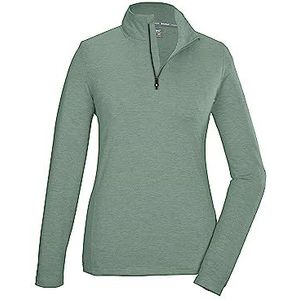 killtec dames Functioneel overhemd/shirt met lange mouwen, opstaande kraag en ritssluiting KSW 97 WMN LS SHRT, green-grey, 44, 40876-000