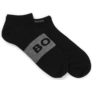 BOSS Heren 2P AS Logo CC enkellange sokken van stretchweefsel in verpakking van 2 stuks, zwart 1, 43-46 EU