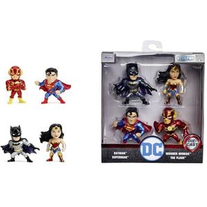 Jada Toys - DC figuurset (4 stuks) van metaal, golf 1, popcultuur verzamelfiguren: Batman, Superman, The Flash, Wonder Woman, voor fans en kinderen vanaf 8 jaar, elk 6,5 cm