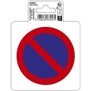 Exacompta - Ref. 67057E - 1 rond zelfklevend pictogram NO PARKING - In antislip PVC vinyl - Glanzende afwerking - Diameter : 10 cm - Kleur : rood en blauw