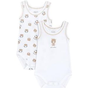 Chicco Extra mouwloze bodyset voor jongens en meisjes, Wit 3, 3 Maanden