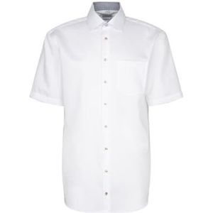 Seidensticker Zakelijk overhemd voor heren, comfortabele pasvorm, strijkvrij, Kent-kraag, korte mouwen, 100% katoen, wit, 52 NL