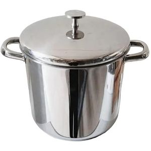 MasterClass Stock Pot Met Deksel 11L, Inductiebestendig, Roestvrij Staal, Zilver