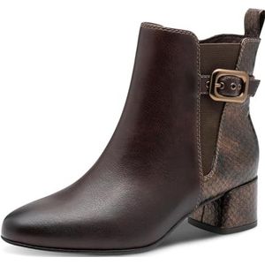 MARCO TOZZI - Chelsea Boots - Bruin - Imitatieleer - Blokhak